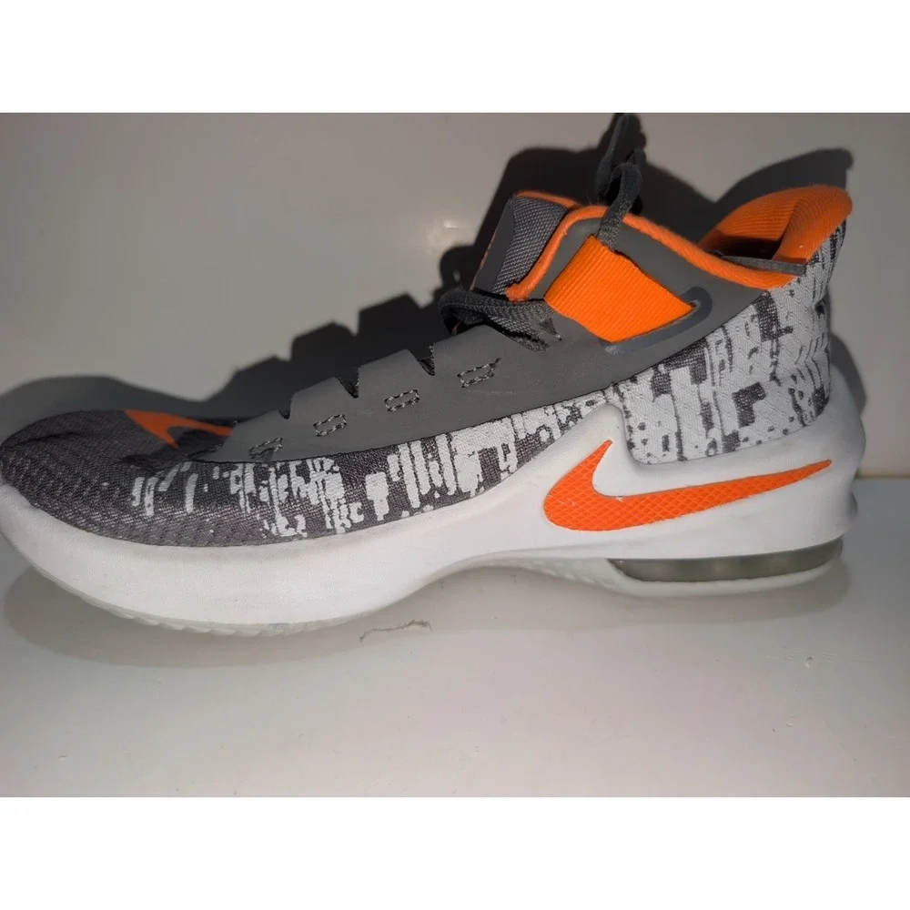 Nike Air Max Infuriate Youth Size 4Y Athletic Shoes Grey Orange AH3426-004